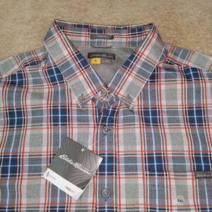 Eddie Bauer On The Go Poplin Shirt NWT Long Sleeve Travex Men's 2XL